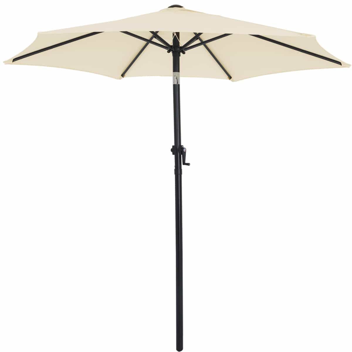 Sonnenschirm Fiji Beige Ø200cm UV-Schutz 80+ mit Kurbel