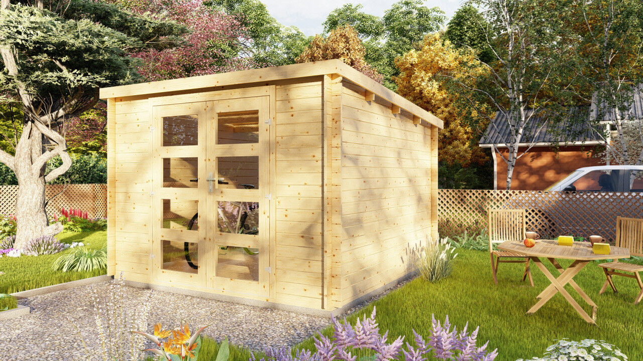 Gartenhaus Flachdach 3x2,4 Funny 1