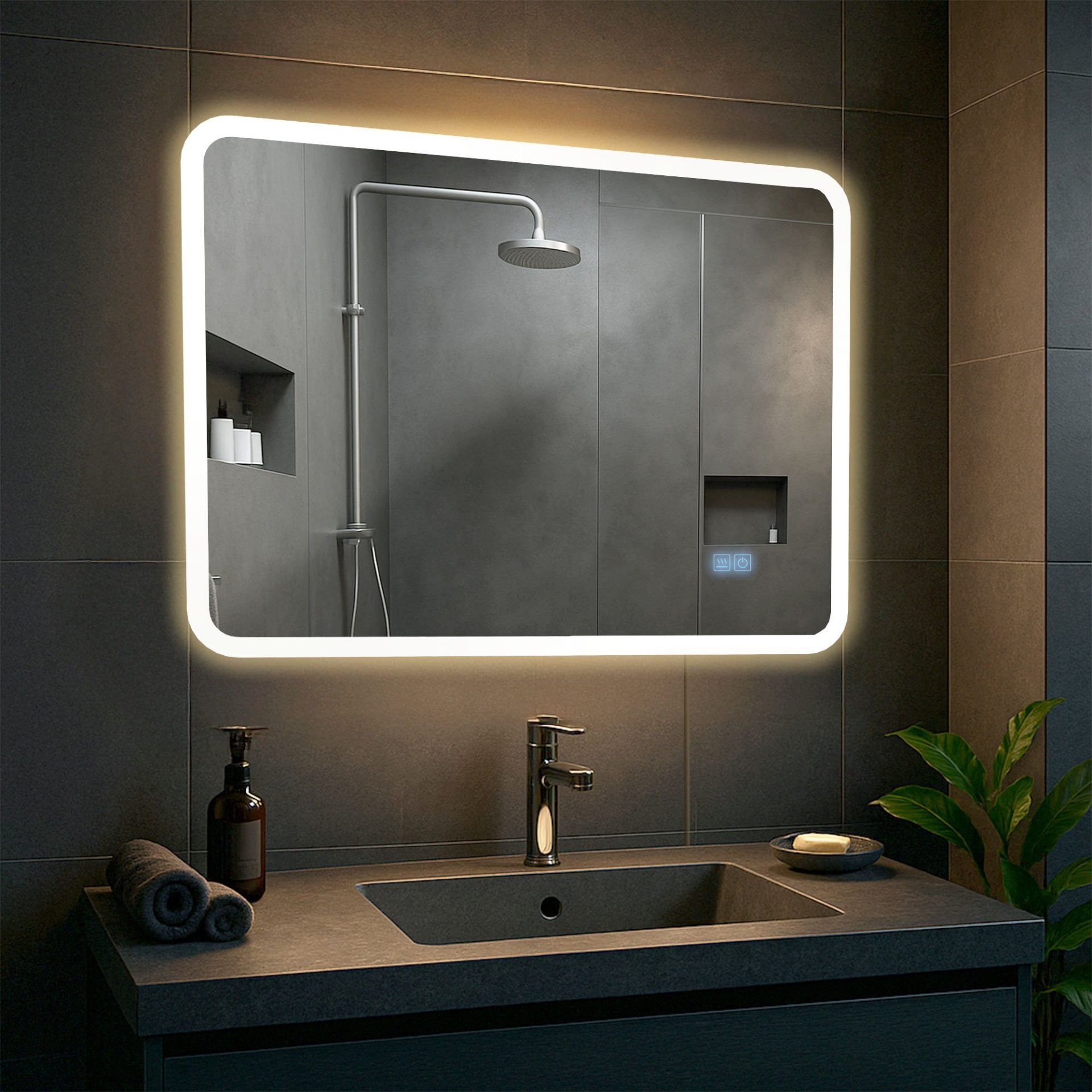 Badspiegel Jericho 60x80 mit Bluetooth, klarglas