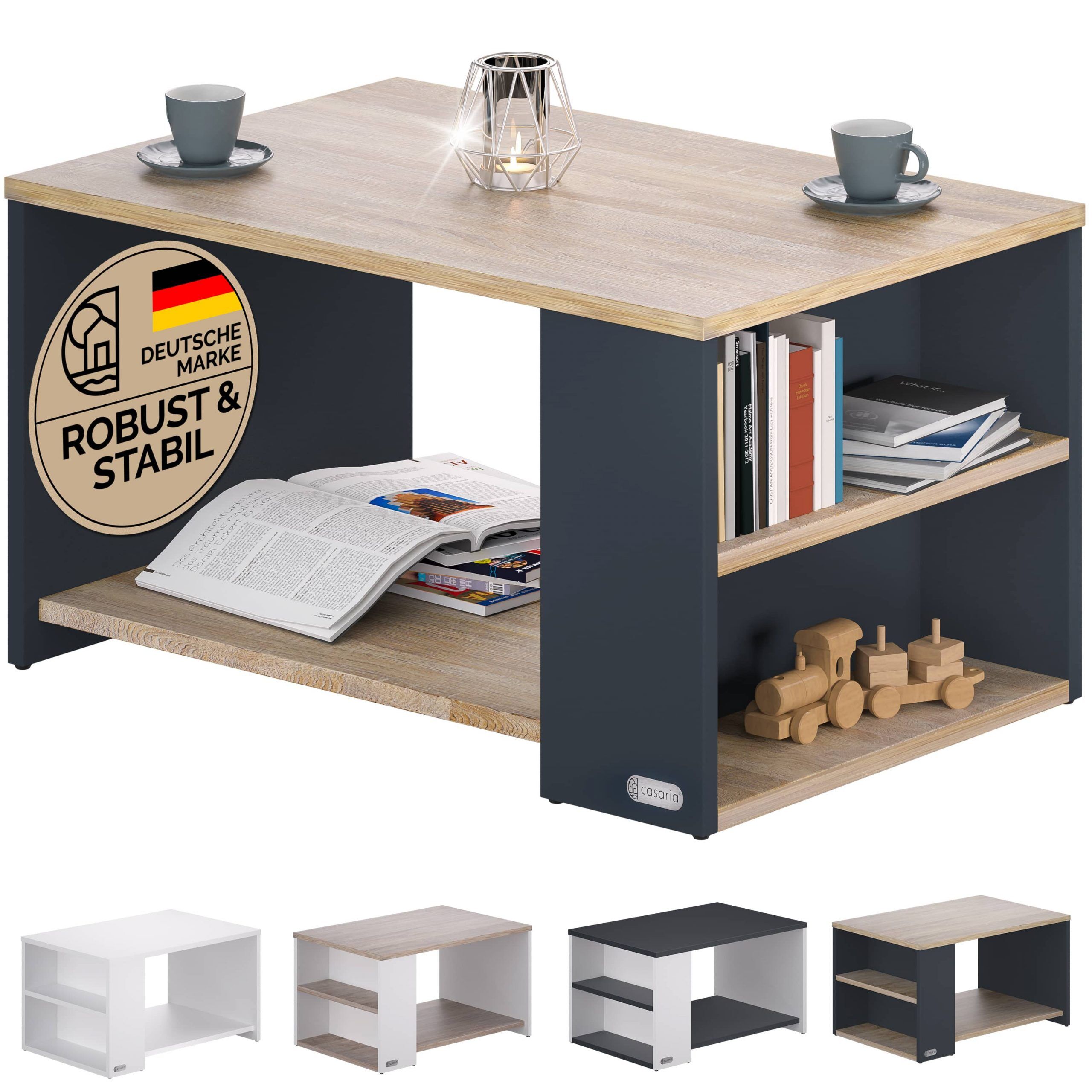 662523 Couchtisch Santa Cruz Holz/Grau 90x60x50cm