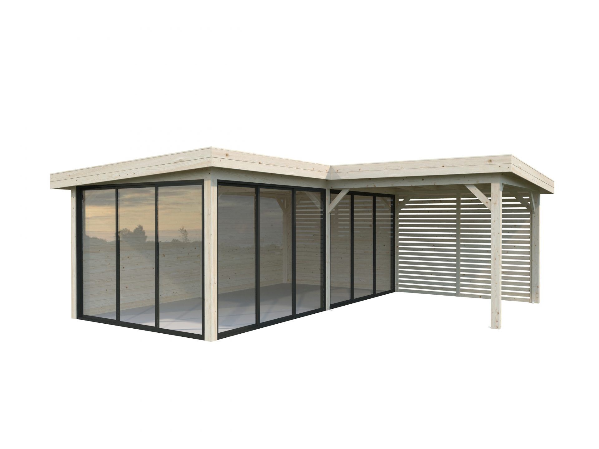 Palmako modernes Gartenhaus Lenna 24,9 m2 Set 414 Slide