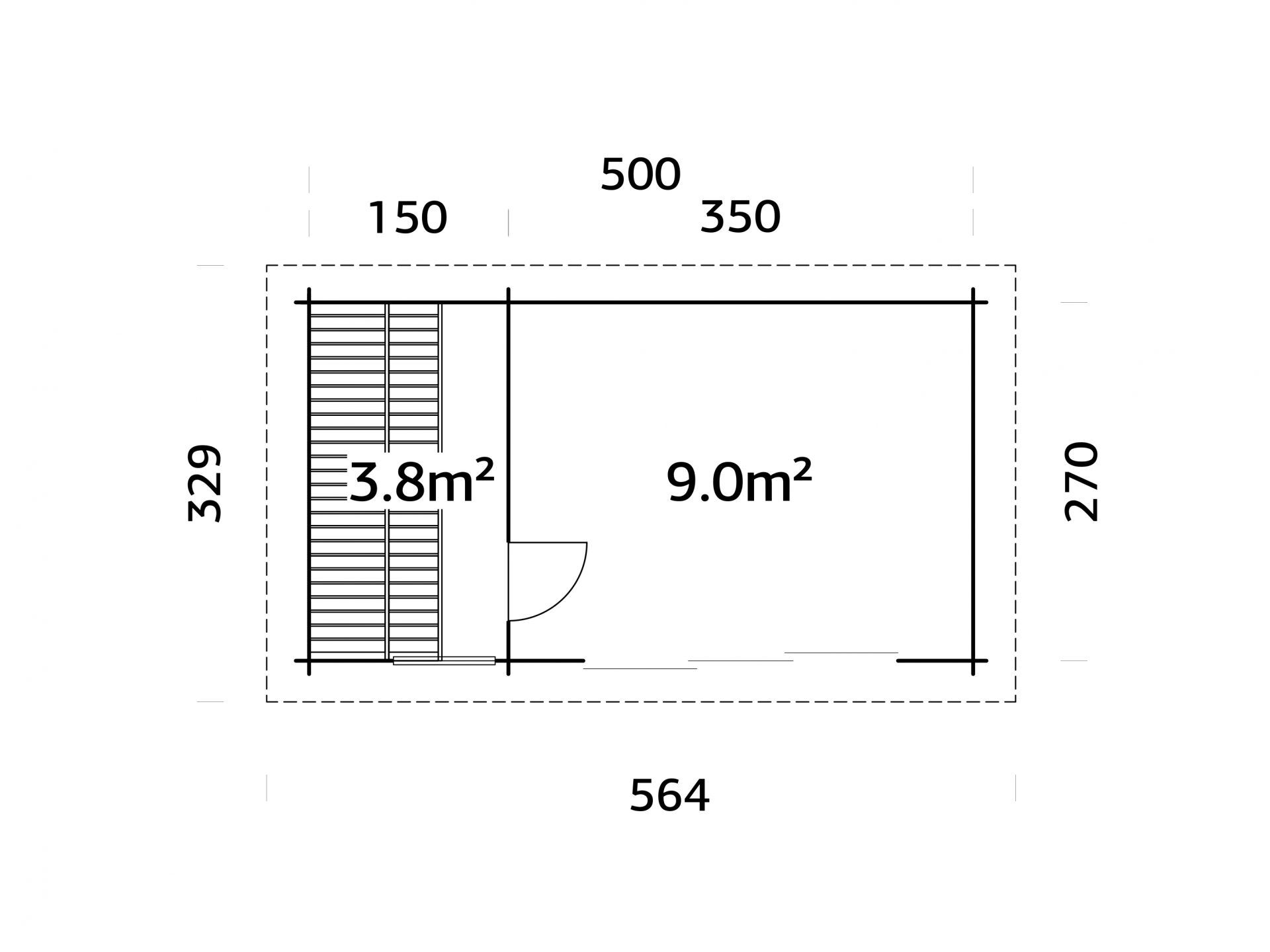 Palmako Saunahaus Sanna 12,8 m² Slide Plus