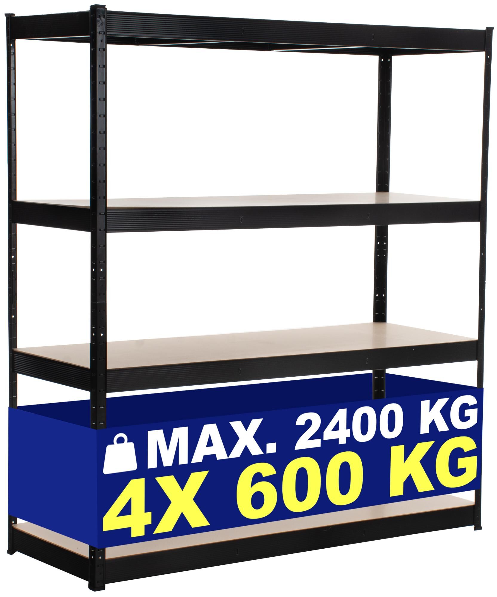 Schwerlastregal 160x60x180 cm, schwarz