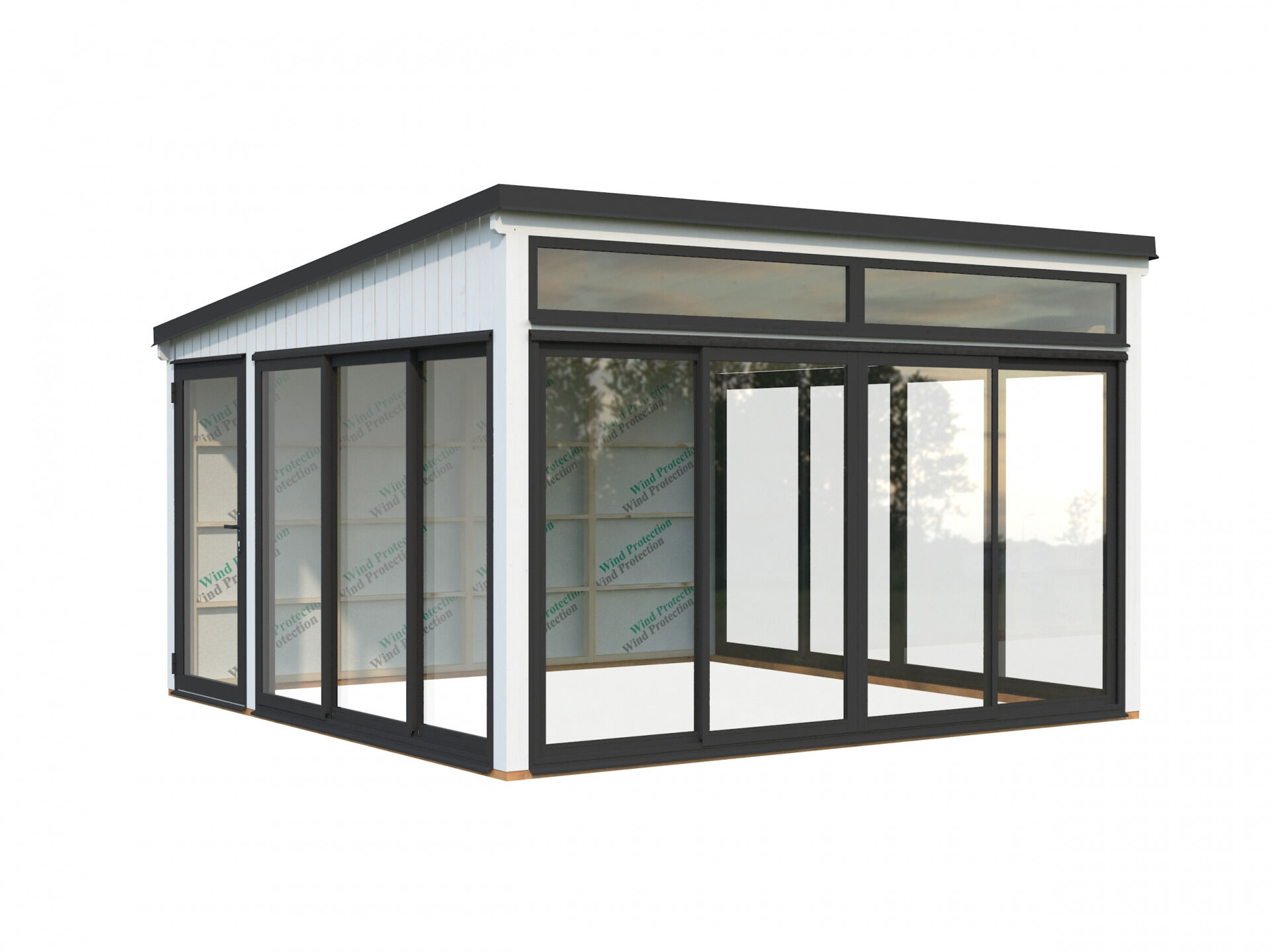 Palmako Modernes Gartenhaus Gartenzimmer Saga 16,6 m² Slide Plus