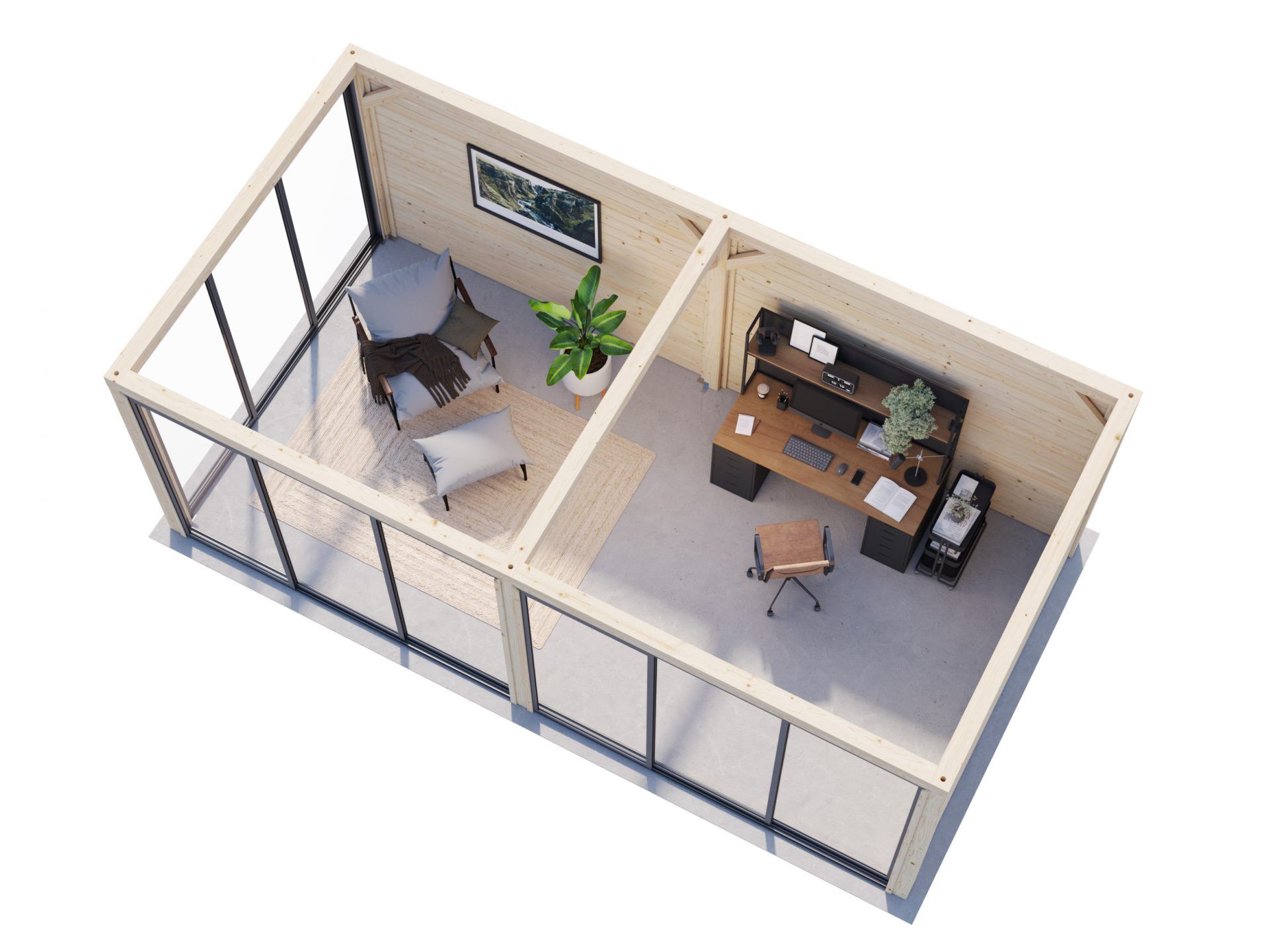 Palmako modernes Gartenhaus Lenna 16,6 m2 Set 402 Slide