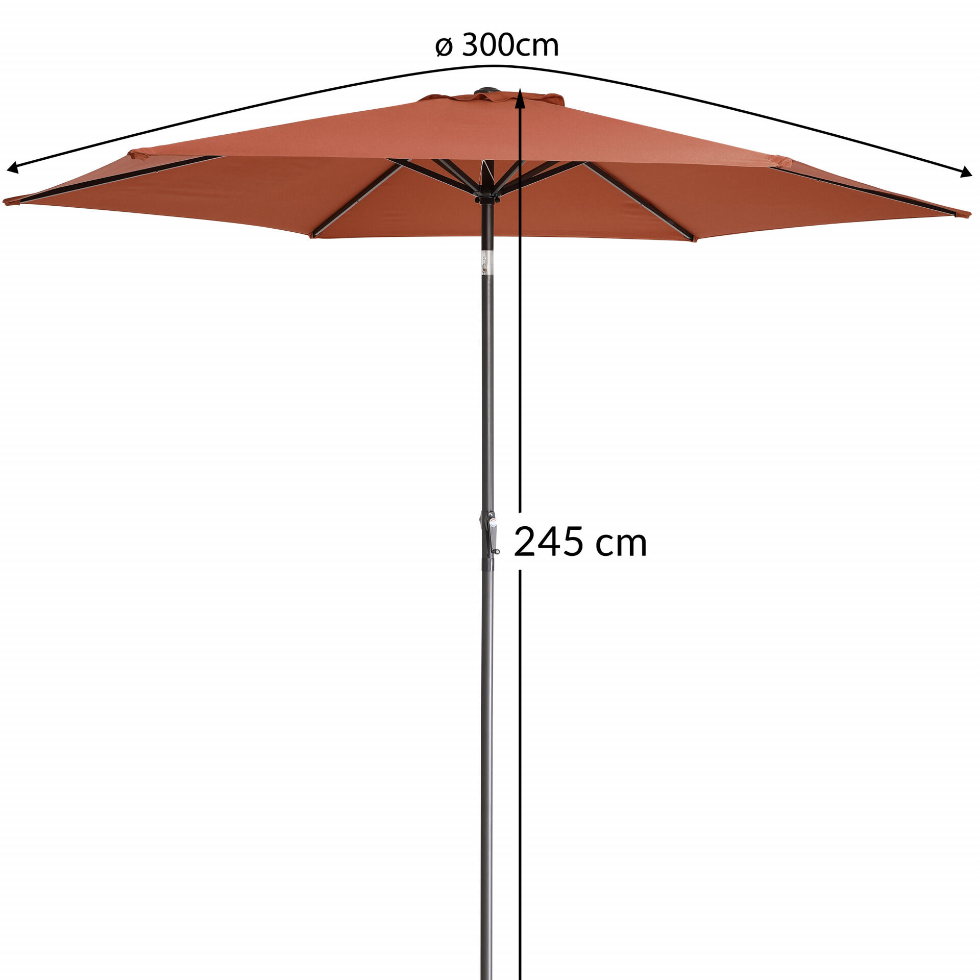 Sonnenschirm Tahiti Terrakotta Alu Ø300cm UV-Schutz 80+