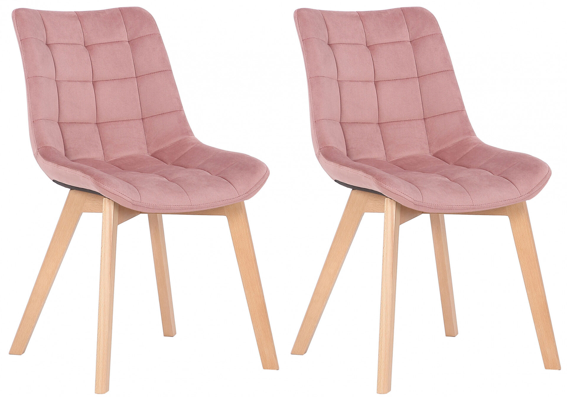 2er Set Esszimmerstühle Passaic Samt, pink