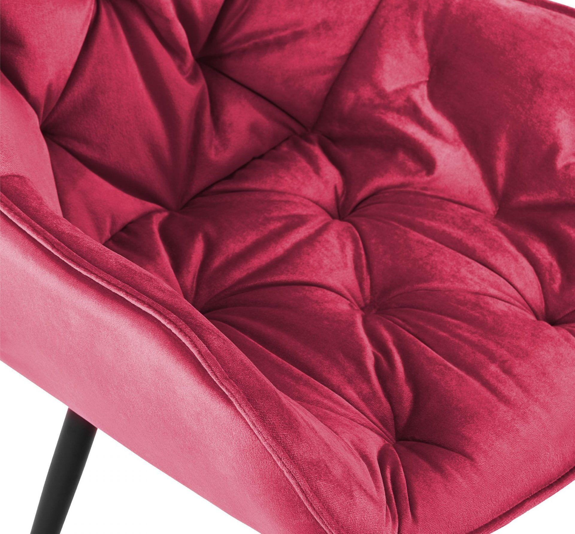2er Set Stuhl Tanna Samt, rot