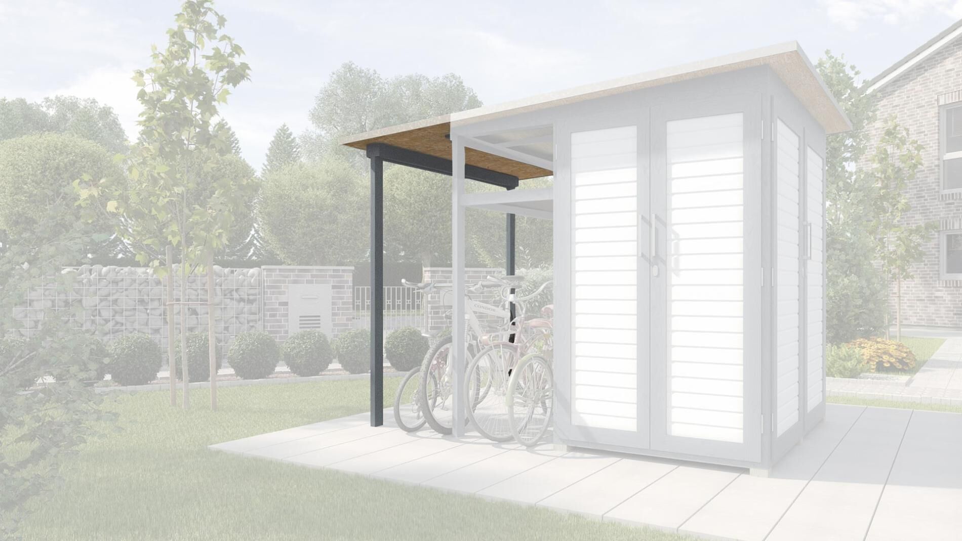 weka Garten [Q] Modul Family, seitlicher Anbau offen, grau/weiß