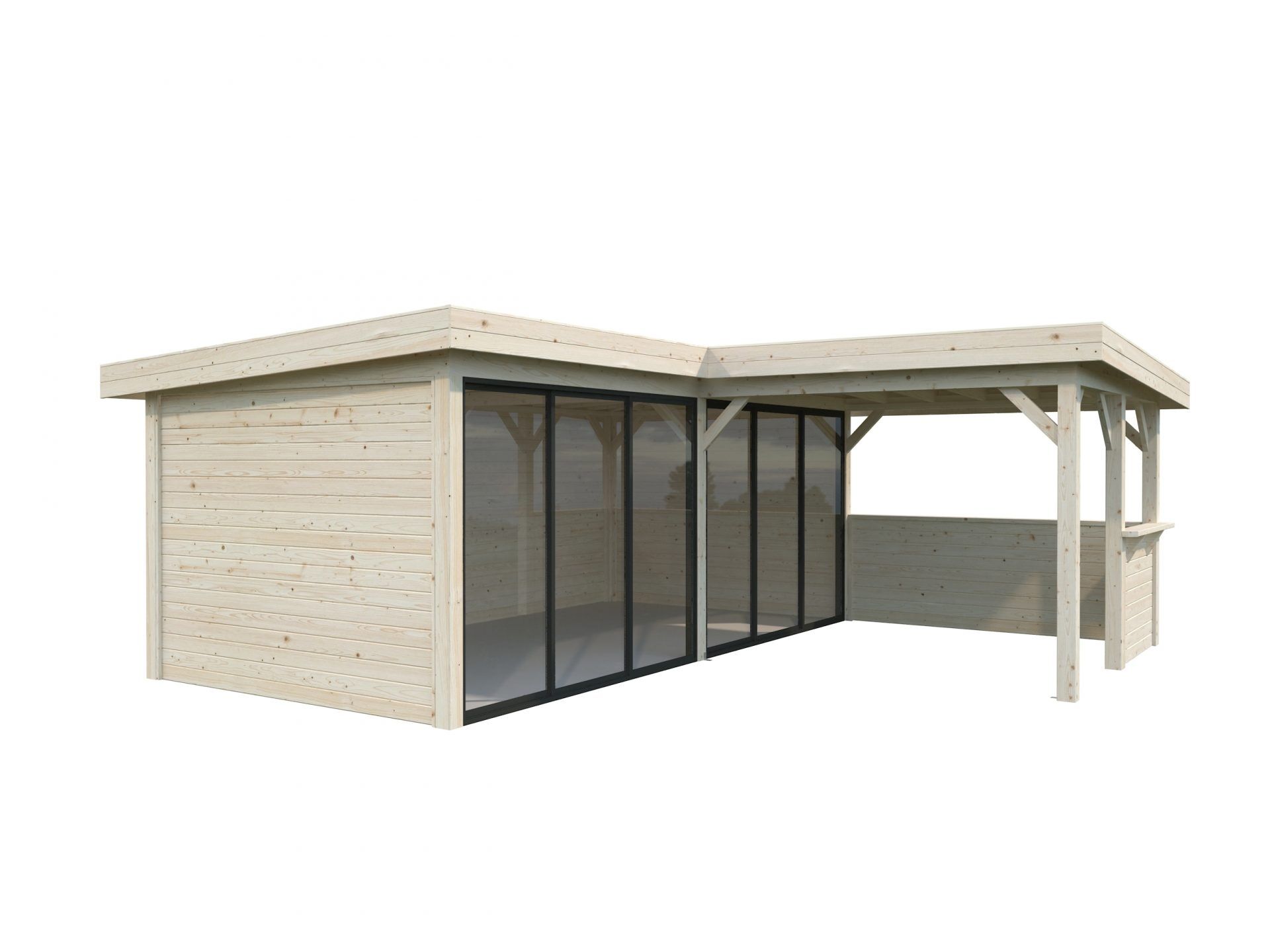 Palmako modernes Gartenhaus Lenna 24,9 m2 Set 422 Slide