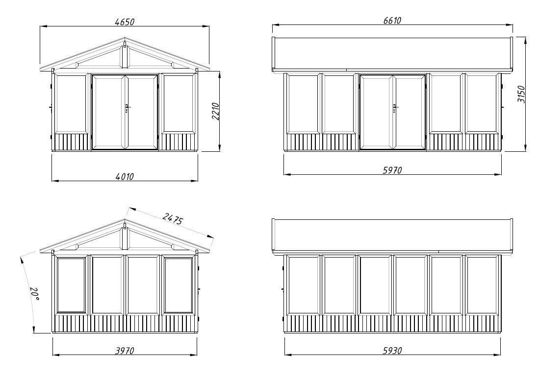 Palmako Glashaus Isabella 22,2 m2