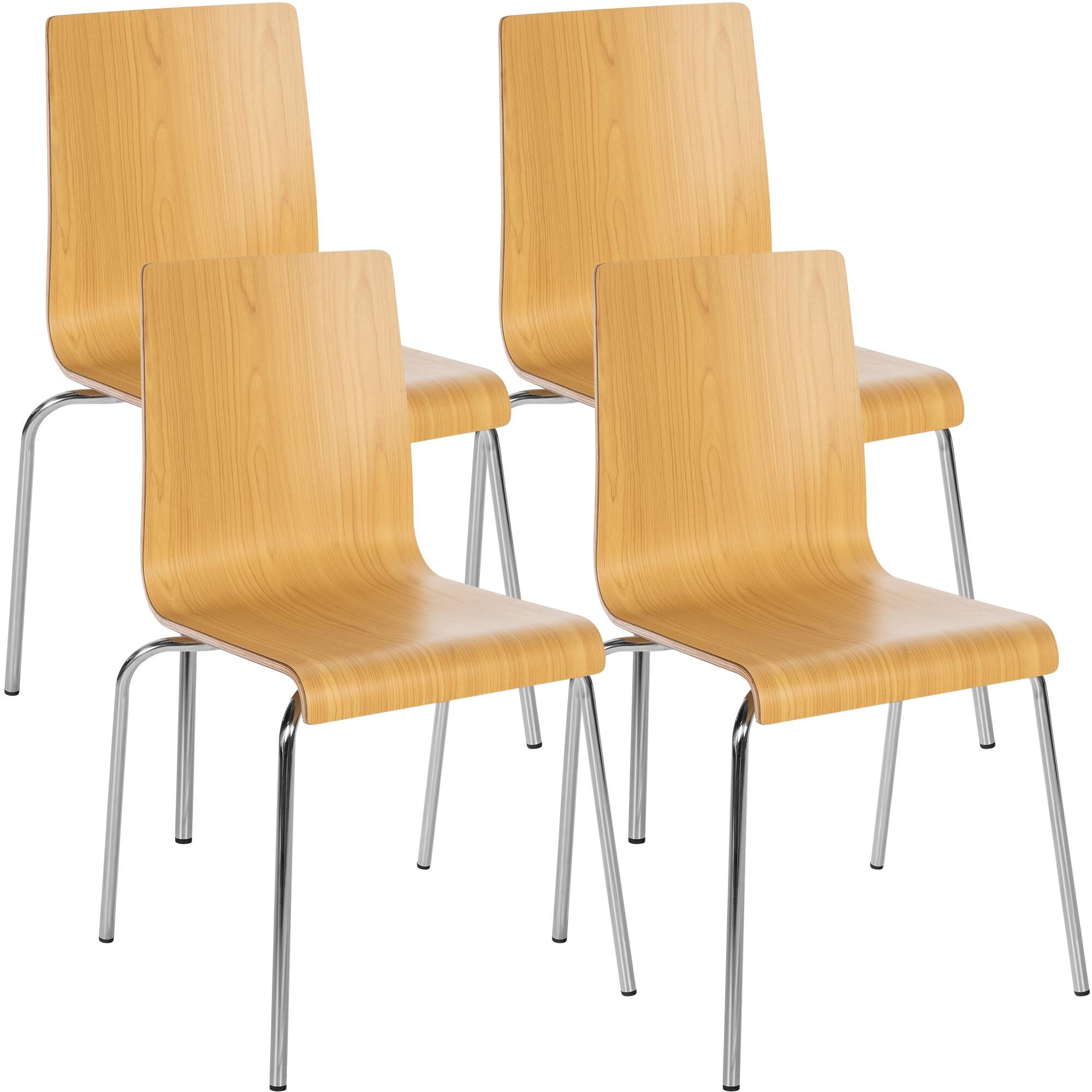 4er Set Besucherstuhl Gahanna, natura
