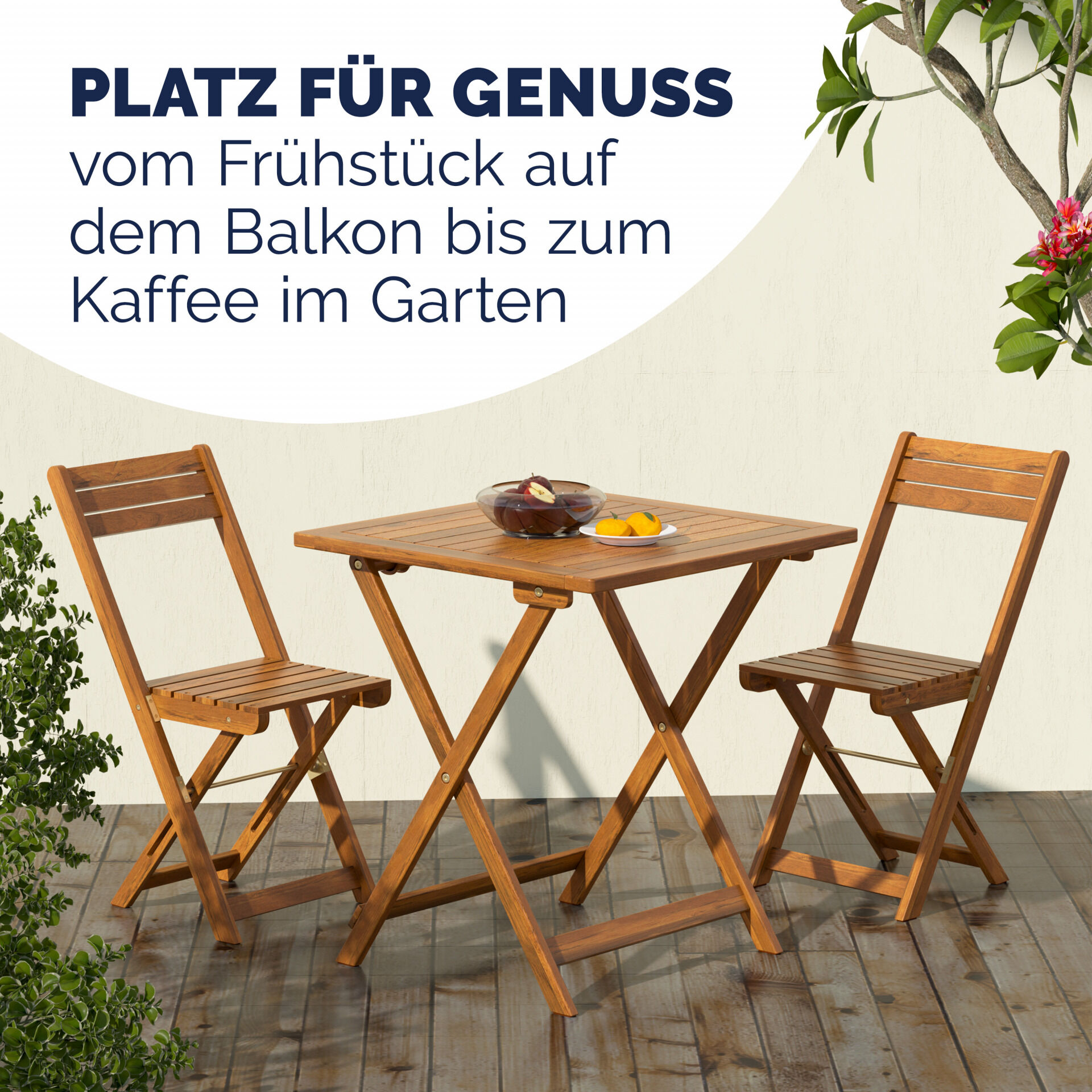 Garten-Sitzgruppe 3-tlg Akazienholz klappbar
