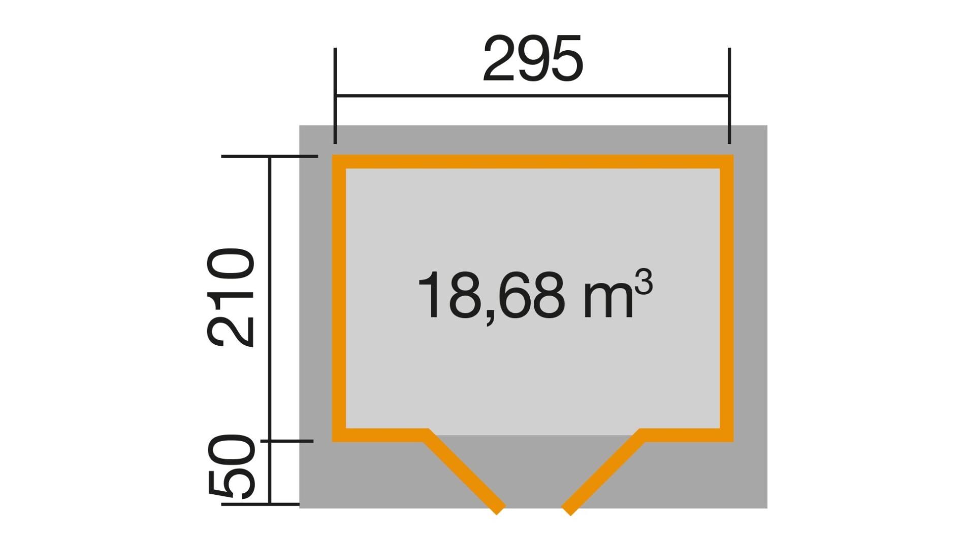 weka Design-Gartenhaus 126 Plus 3,6x2,9m, Naturbelassen