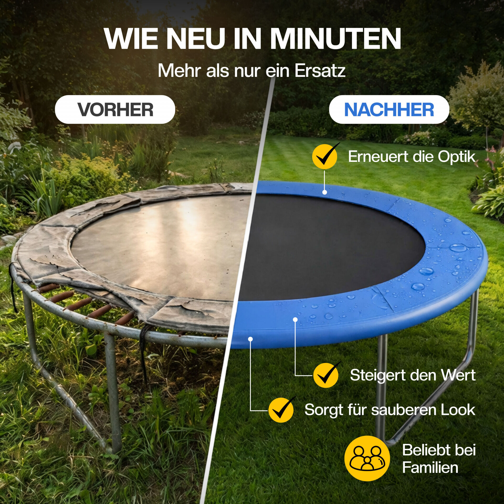 Trampolin Randabdeckung Blau Ø244cm V1