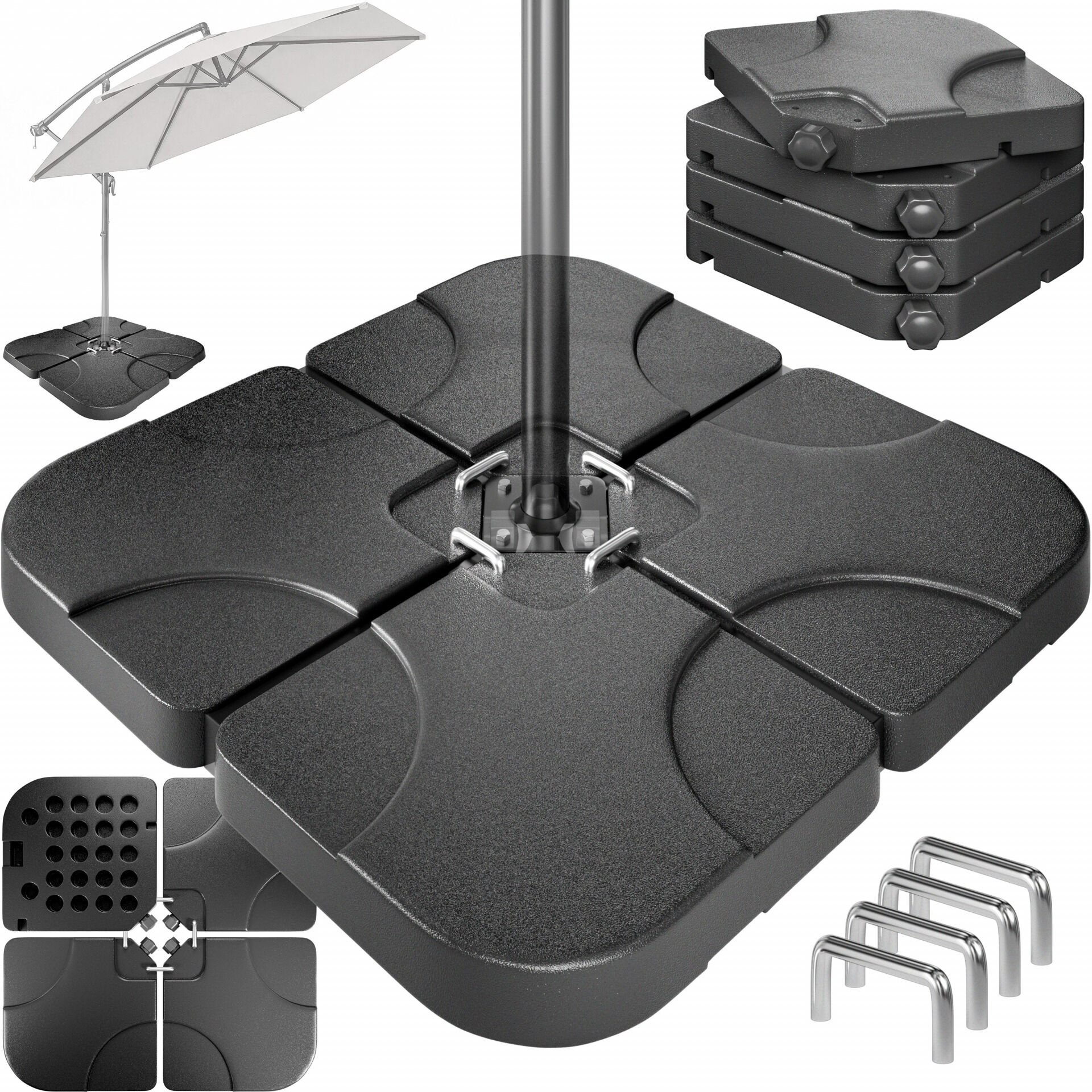 Platten für Schirmständer 4er-Set 105x105x7cm