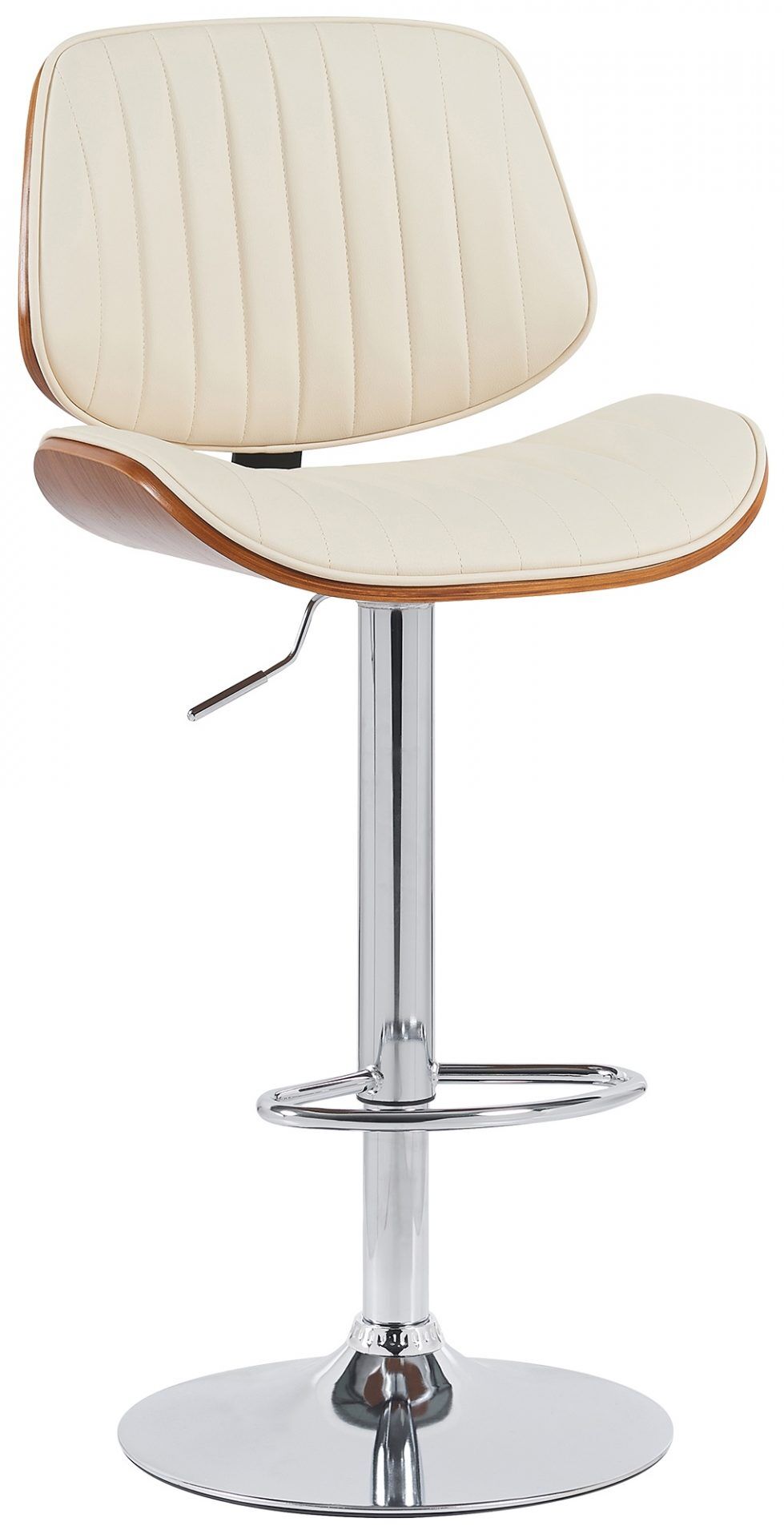 Barhocker Clawson Kunstleder chrom, walnuss/creme