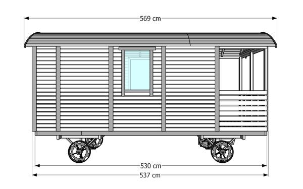 Pipowagen Tinyhaus 415 mit Veranda