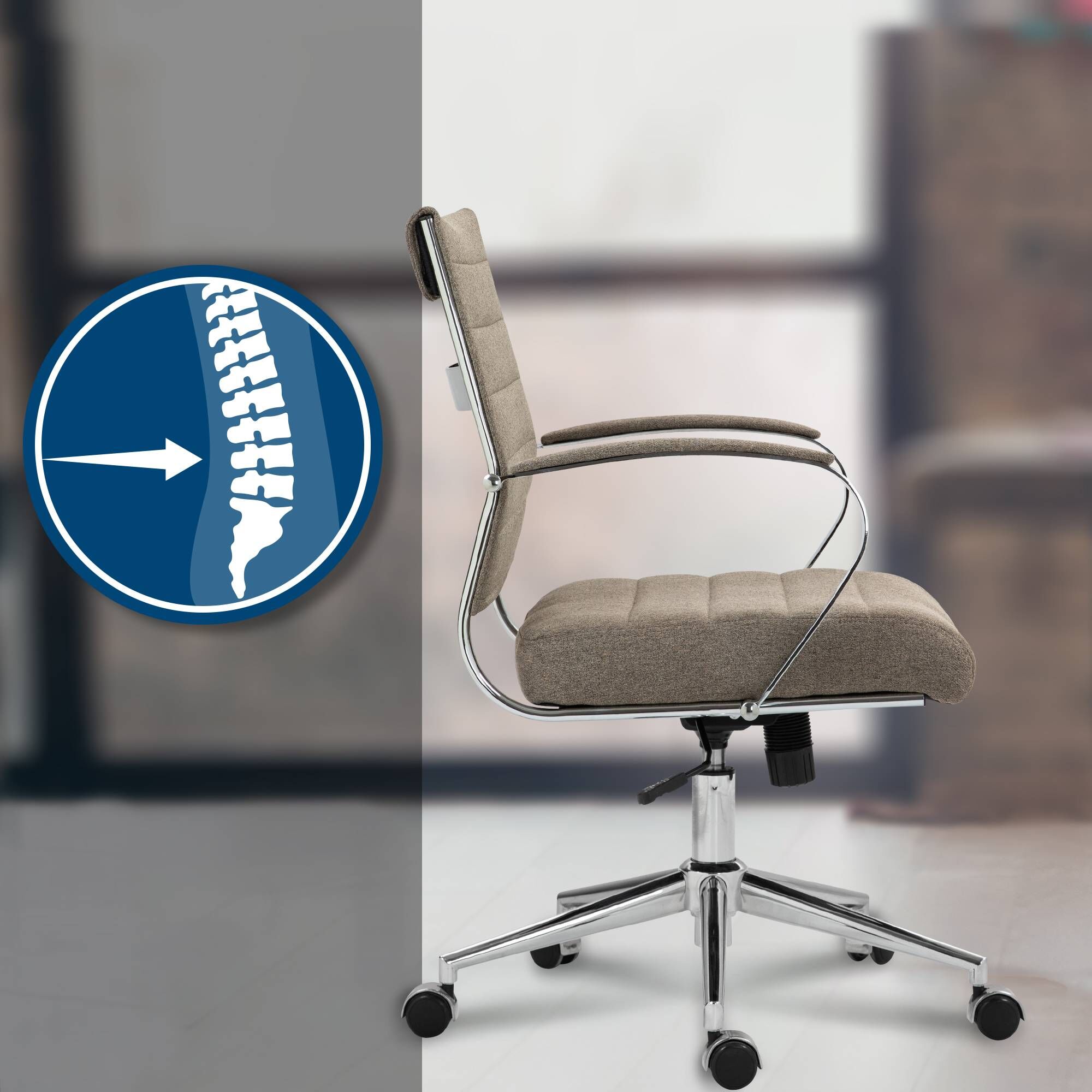 Bürostuhl Oakland Stoff, taupe