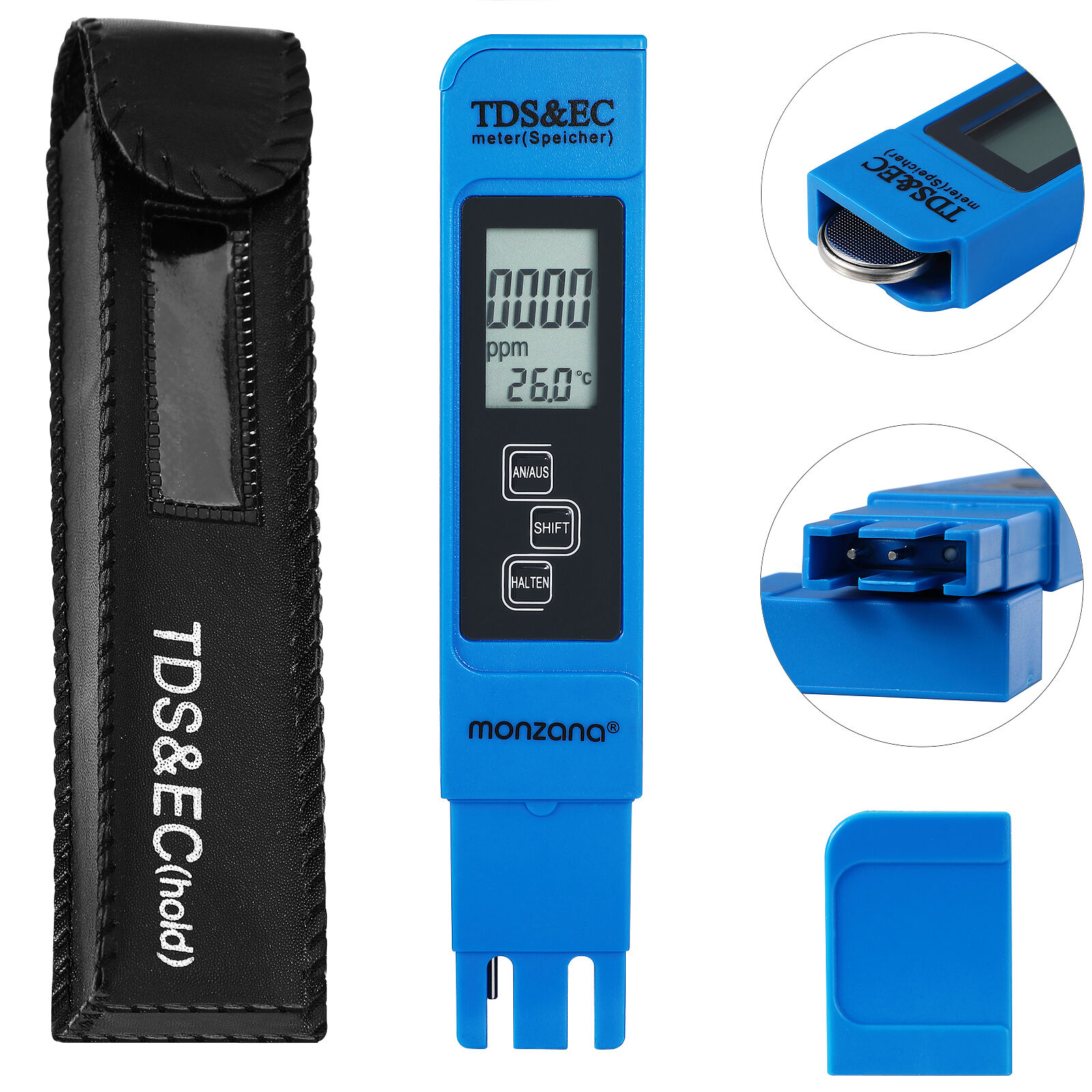Digitaler Wassertester LCD Anzeige 3in1 TDS-, EC- und Temperaturmessgerät