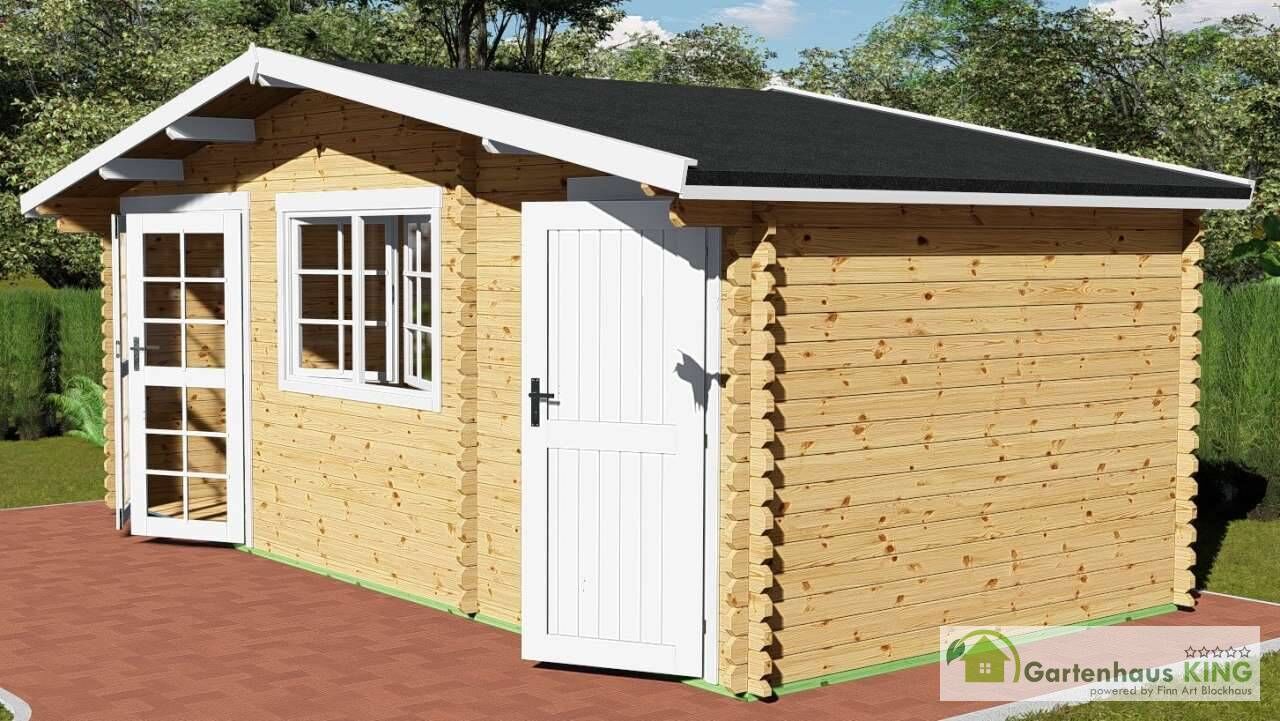 Gartenhaus Norwegen 60 – Blockhaus mit separatem Abstellraum