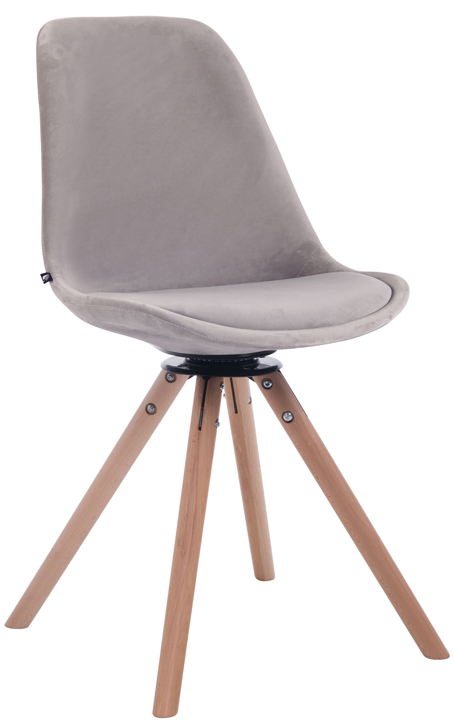 Esszimmerstuhl Troyes Samt Rund natura, grau
