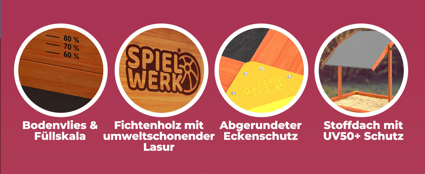 Sandkasten Max 140x140cm UV-Schutz 50+