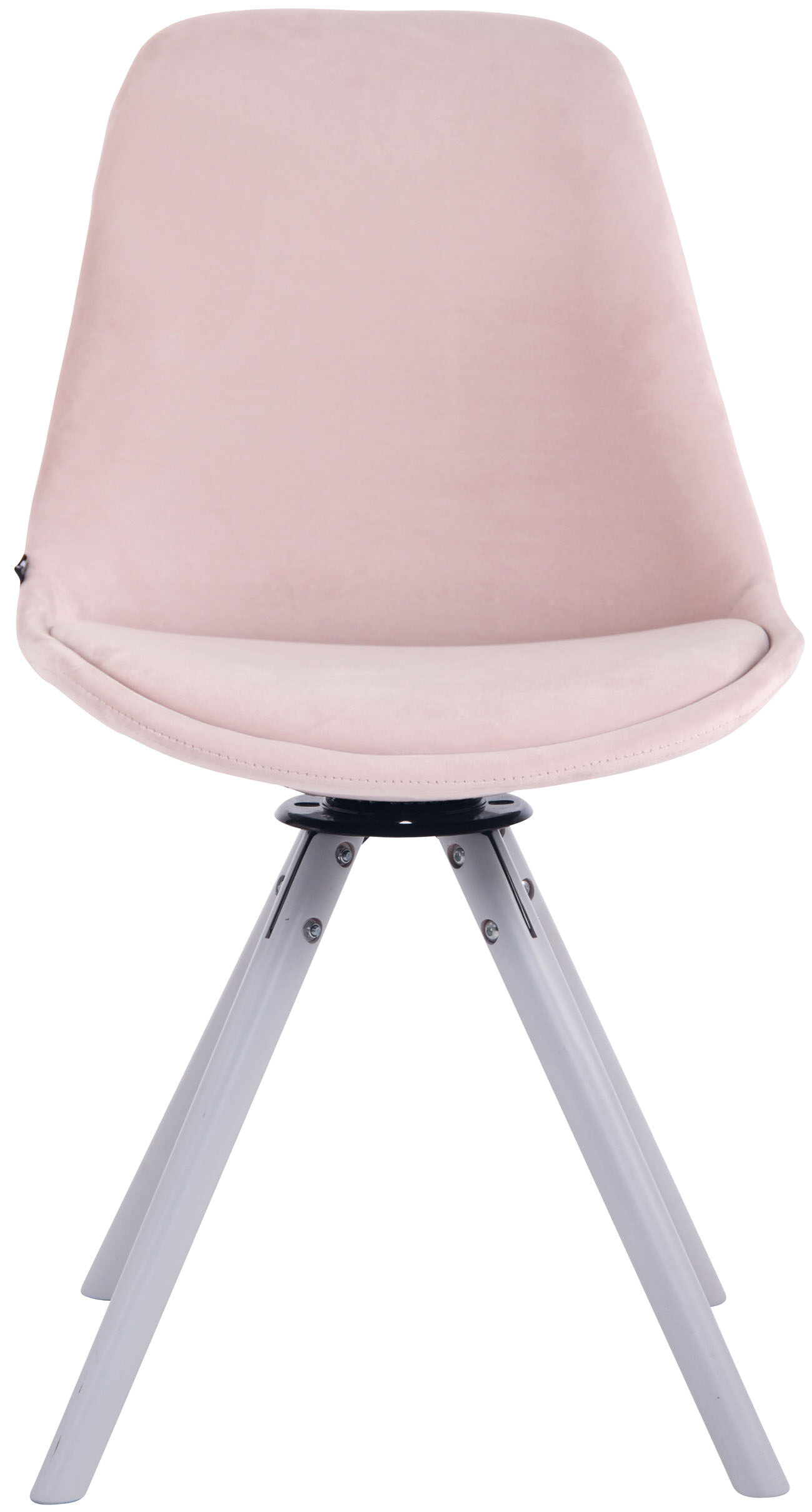 Esszimmerstuhl Troyes Samt Rund weiß, pink