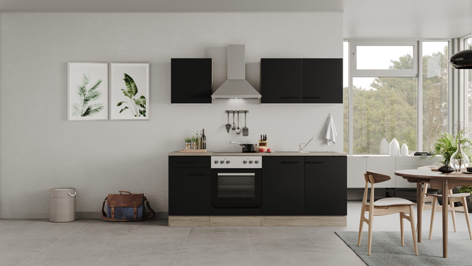 Küchenzeile Capri 210 cm mit E-Geräten