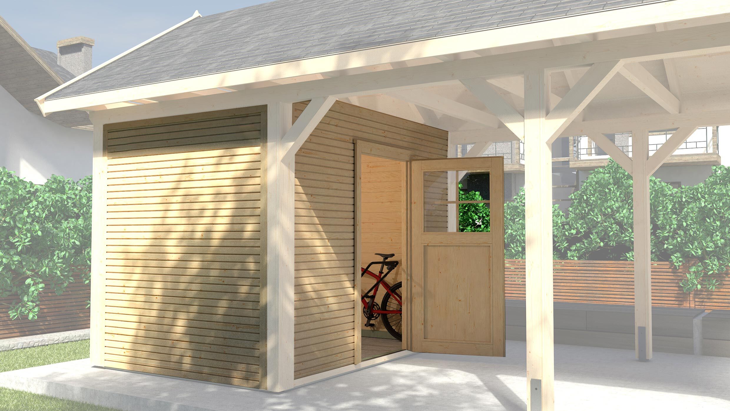 311825 Geräteraum wekaLine für LH-Carport Gr.2, natur, 28 mm