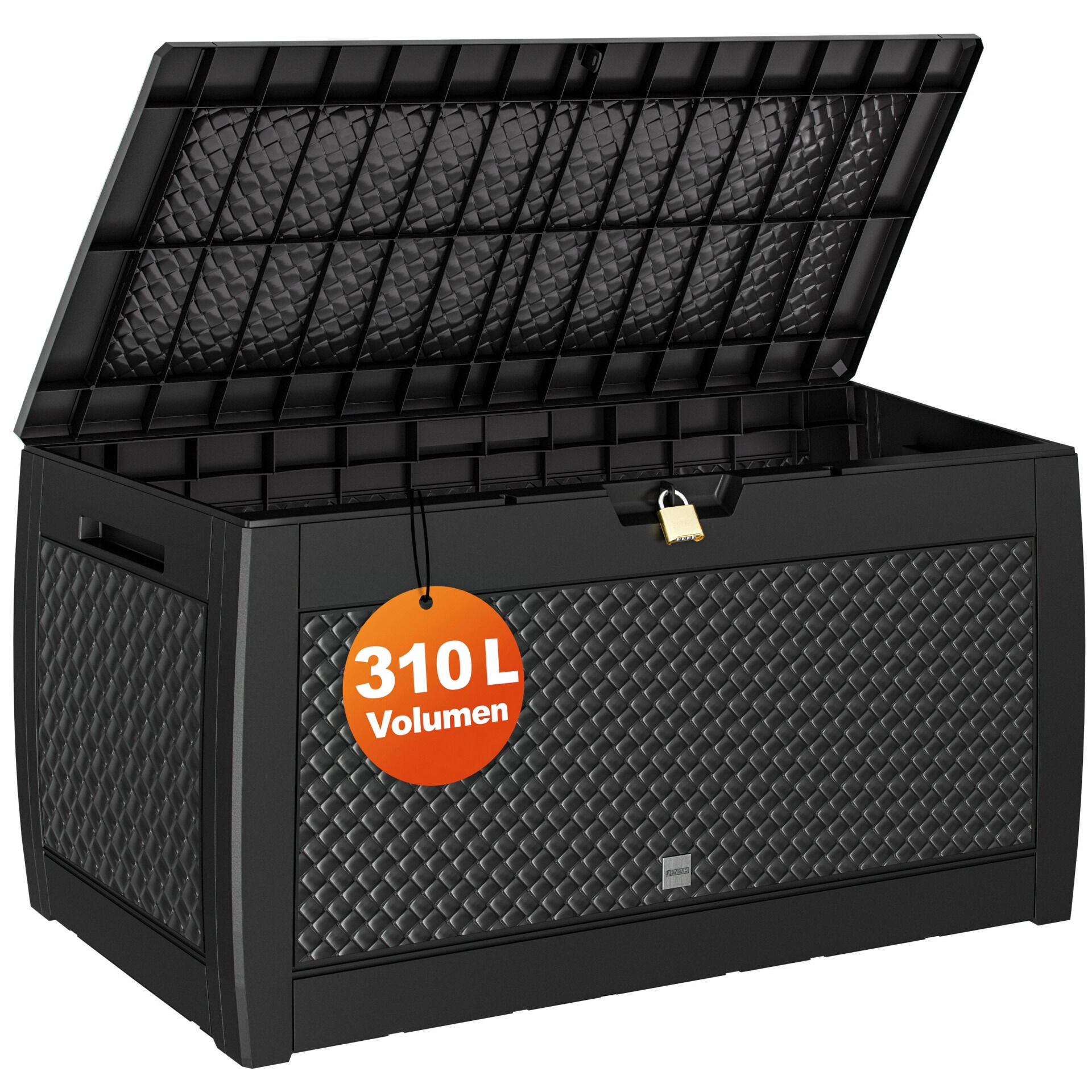 Gartenbox Matuba 310L Anthrazit Flechtoptik wasserdicht
