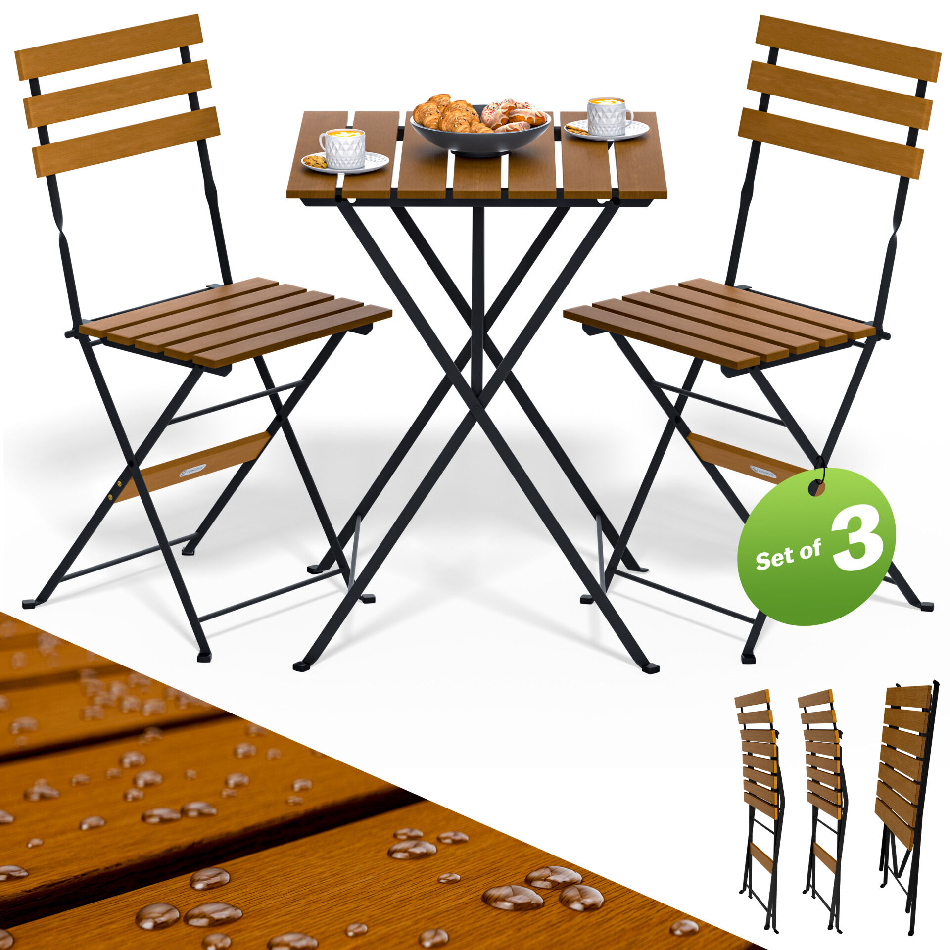 Garten-Sitzgruppe 3-tlg Akazienholz FSC®- zertifiziert