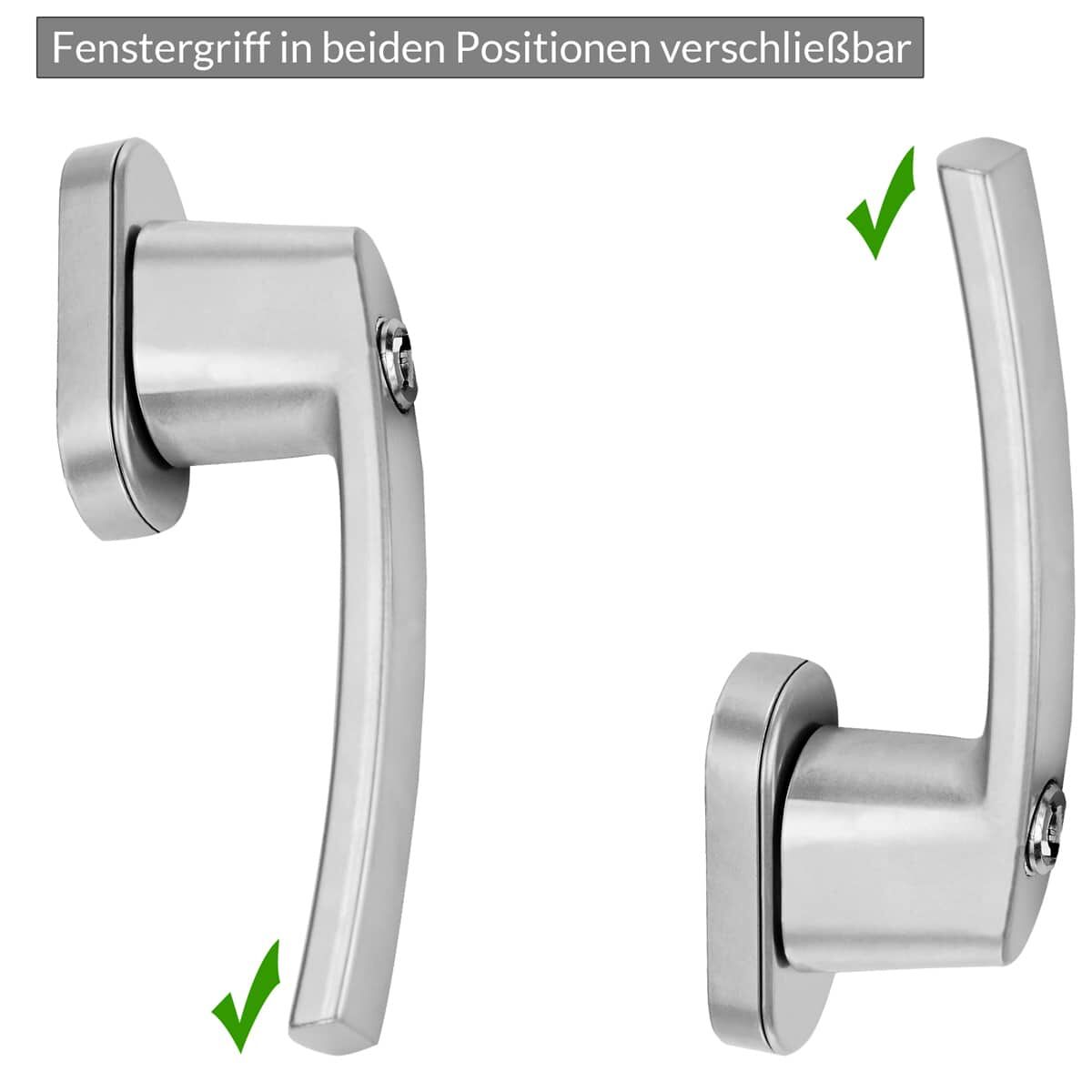 Fenstergriff 2er-Set Silber abschließbar