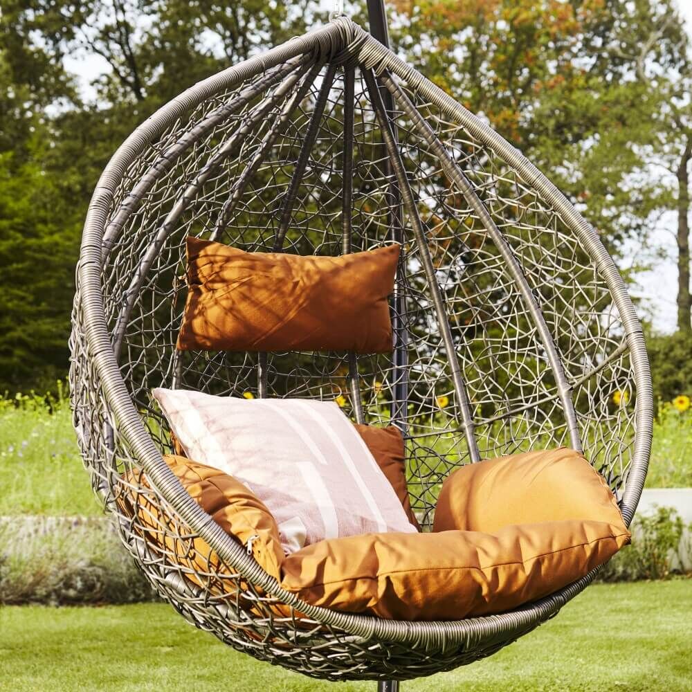 Polyrattan Hängesessel CIELO - Grau/Braun nur Kissen