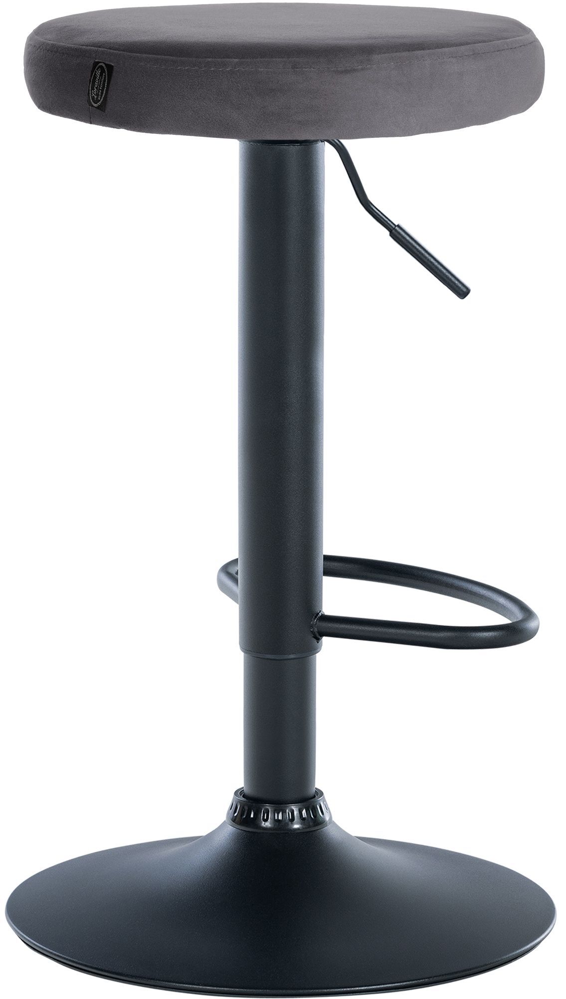 2er Set Barhocker Ponte Samt schwarz, dunkelgrau