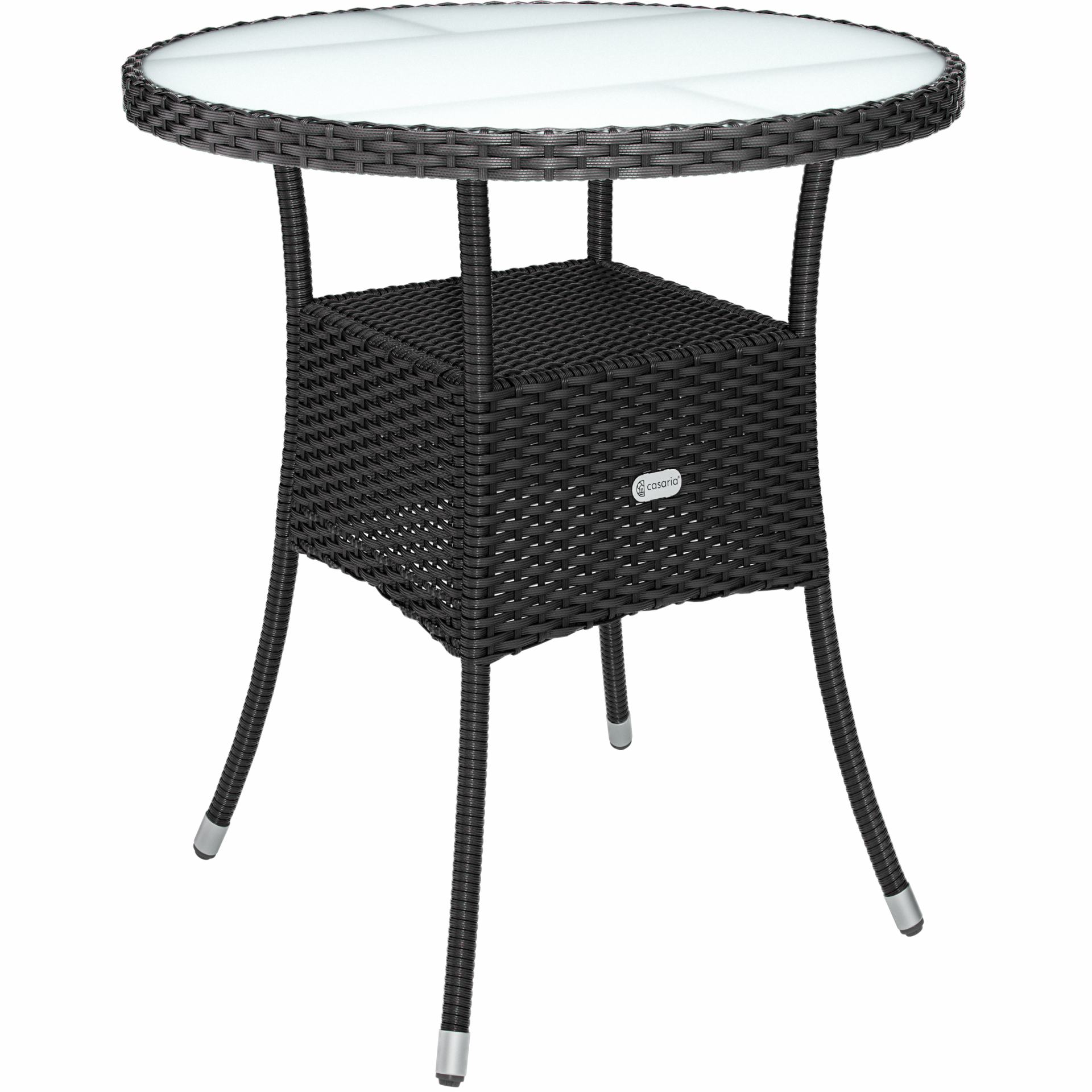 Polyrattan-Tisch Schwarz rund Ø60cm
