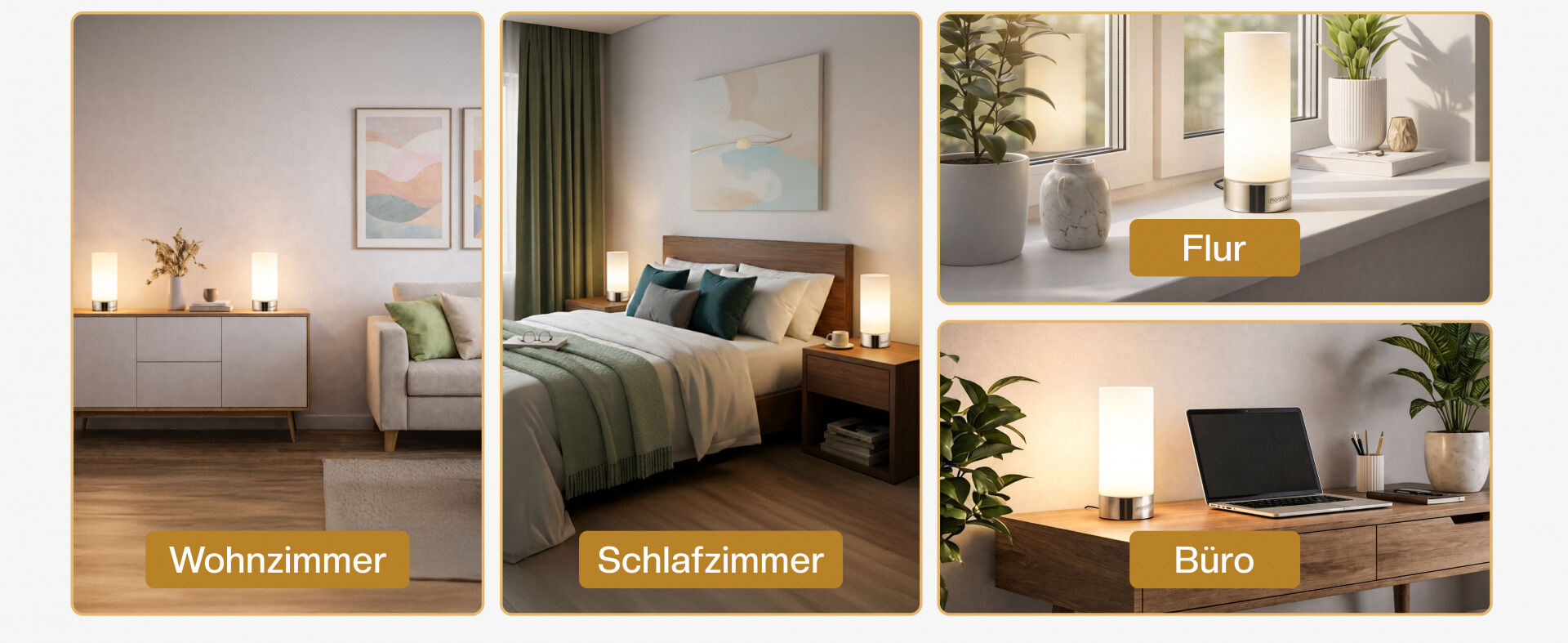 Tischlampe Golau 2er-Set Weiß