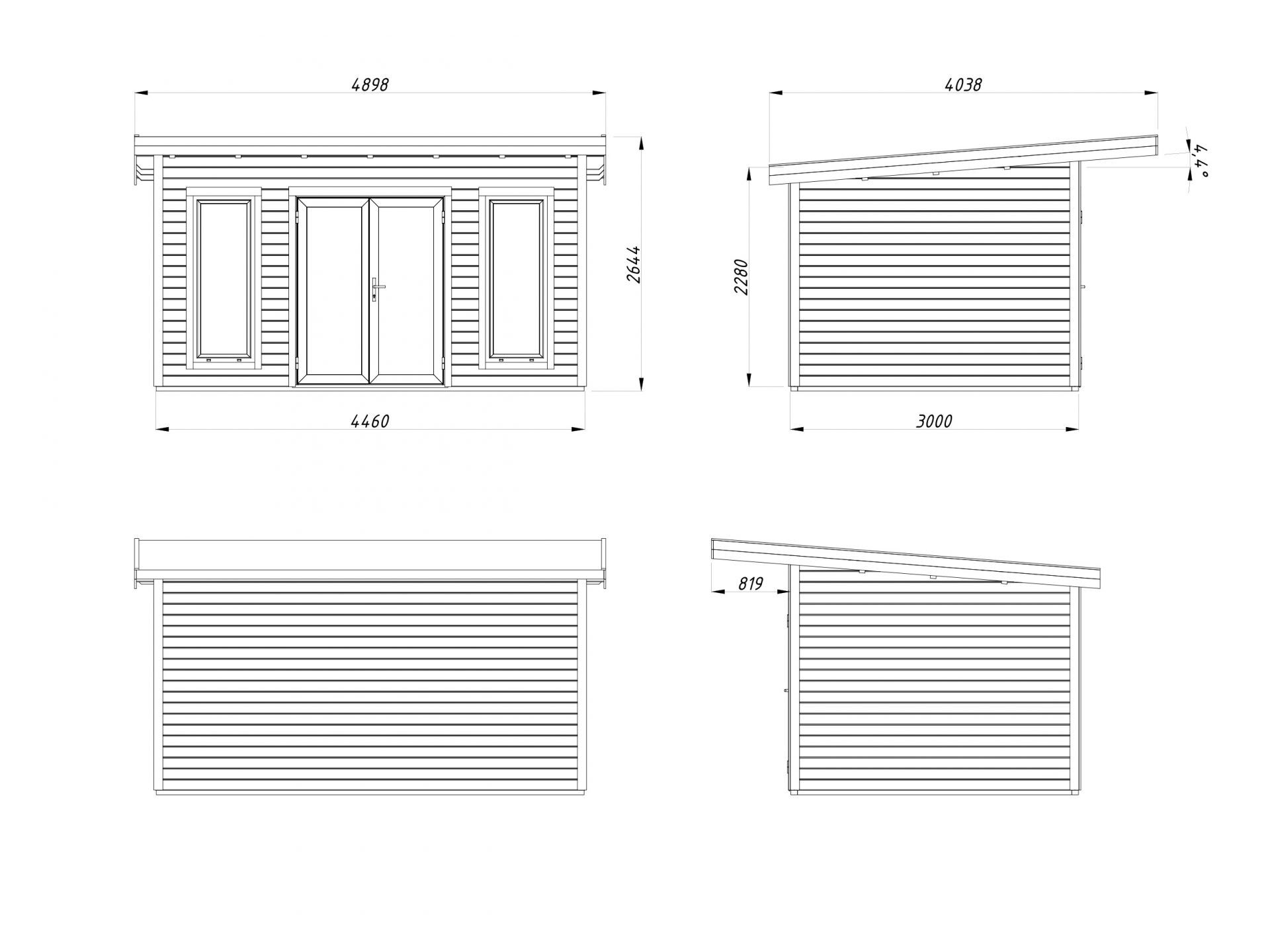 Palmako Pultdach Gartenhaus Aurelia 12,7 m²