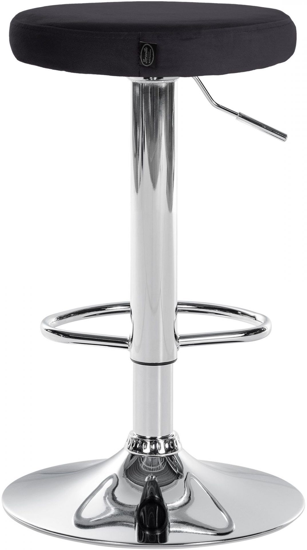 2er Set Barhocker Ponte Samt chrom, schwarz