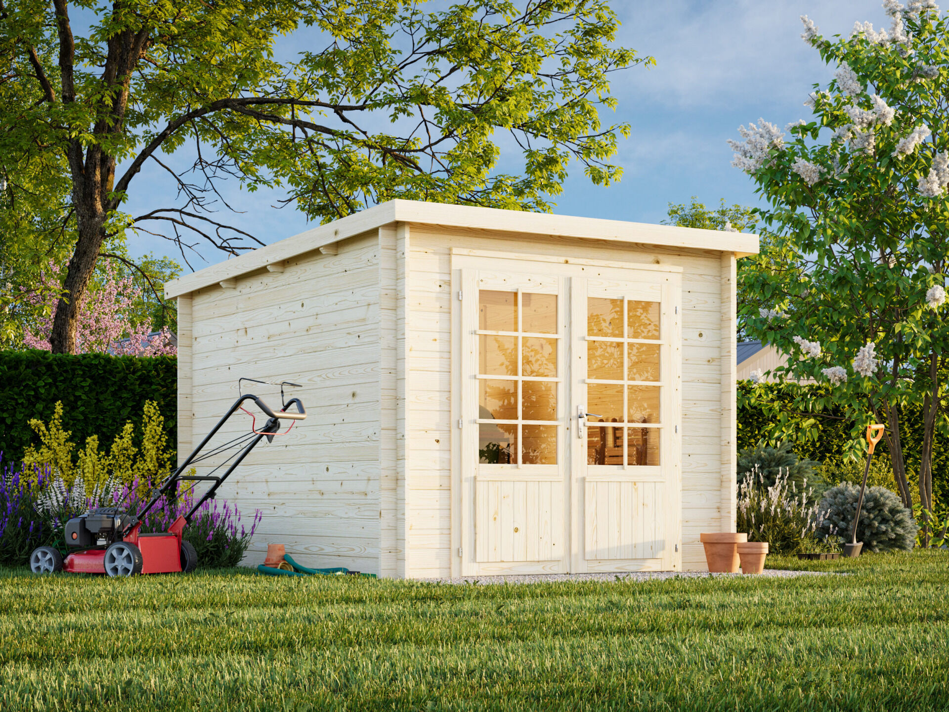 Flachdach Palmako Gartenhaus Ella 6,9 m²