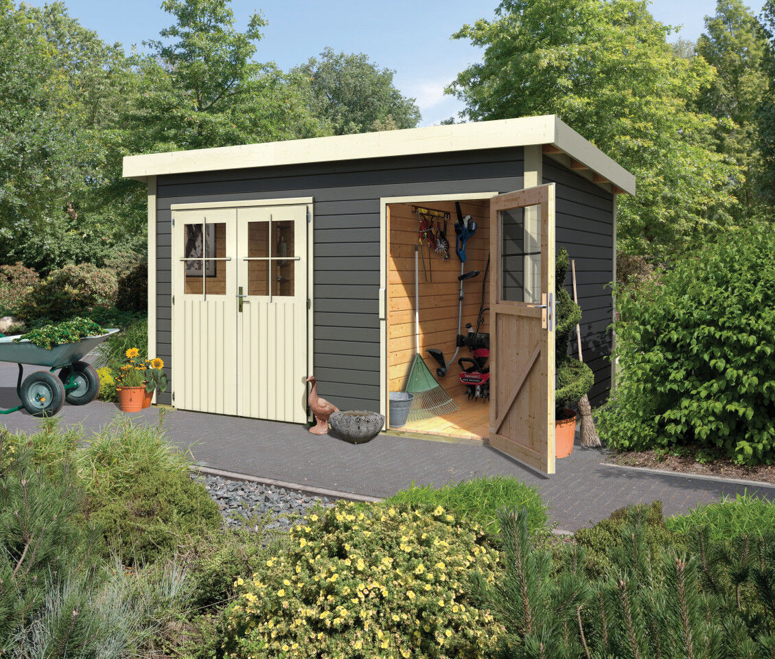 Flachdach Gartenhaus Tintrup terragrau