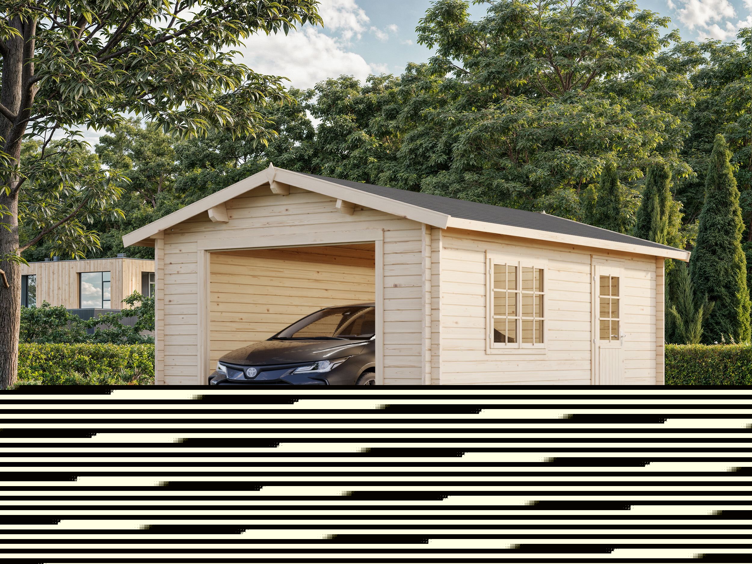Palmako Holzgarage Roger 19,0 m² ohne Tor