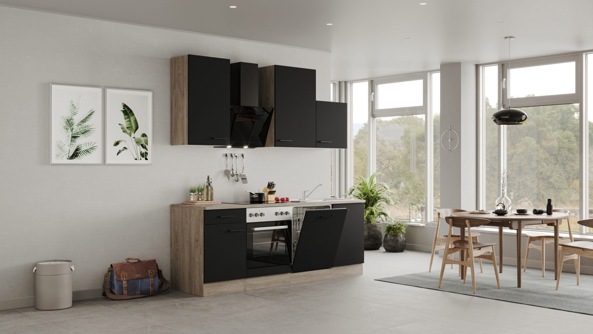 Küchenzeile Capri 220 cm mit E-Geräten