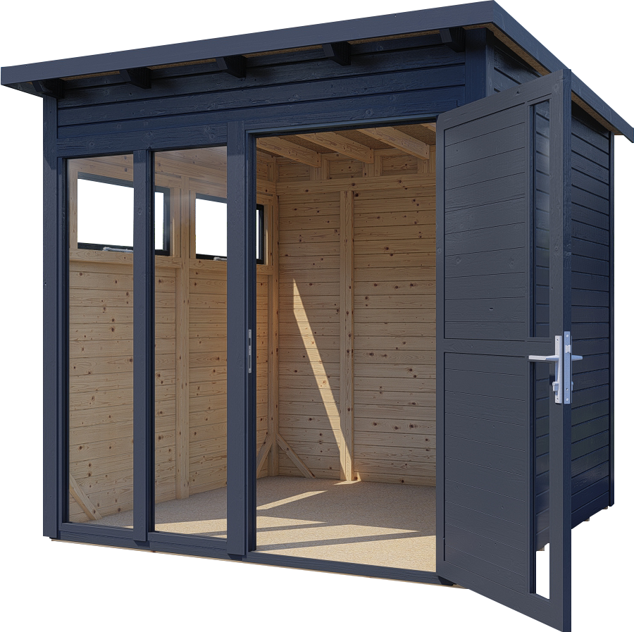 Gartenhaus Holz Pentus 2 Office anthrazit 223 x 230 cm