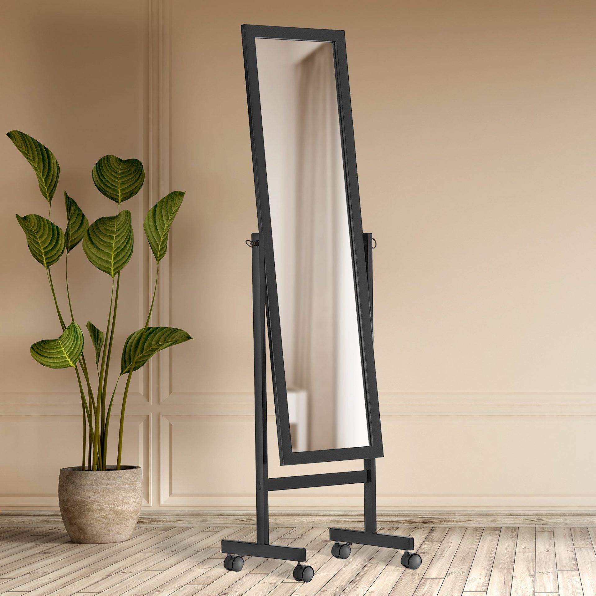 Standspiegel Yolanda eckig, schwarz