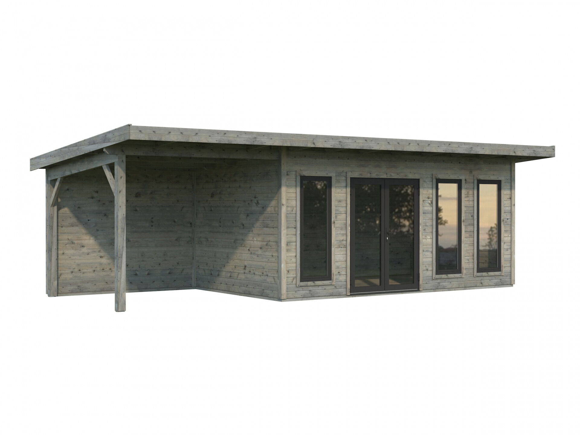 Palmako Pultdach Gartenhaus Aurelia 15,2+7,9 m²