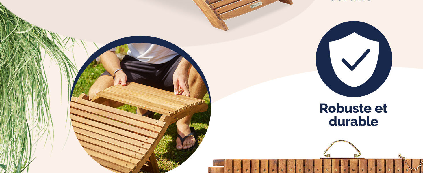 Faltbare Gartenliege Akazienholz FSC®-zertifiziert