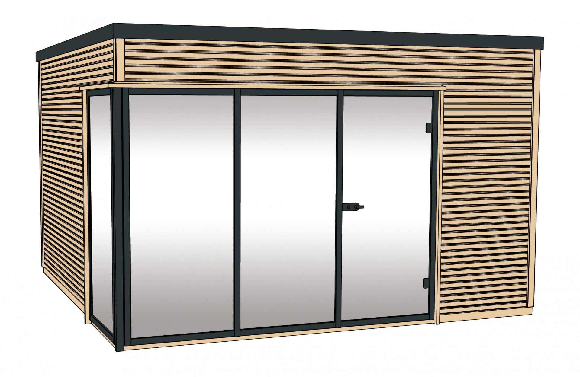 weka Design-Gartenhaus wekaLine 412 3,9x3,9m