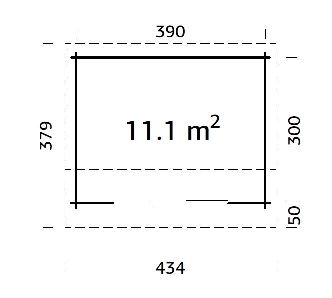 Palmako Gartenhaus Ines 11,1 m² mit Schiebetür Plus