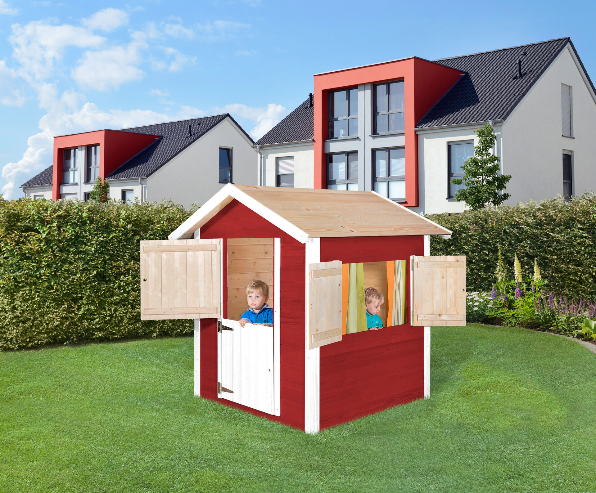 Tabaluga Drachenhöhle, rot/weiss, 21 mm, inkl. Fensterläden